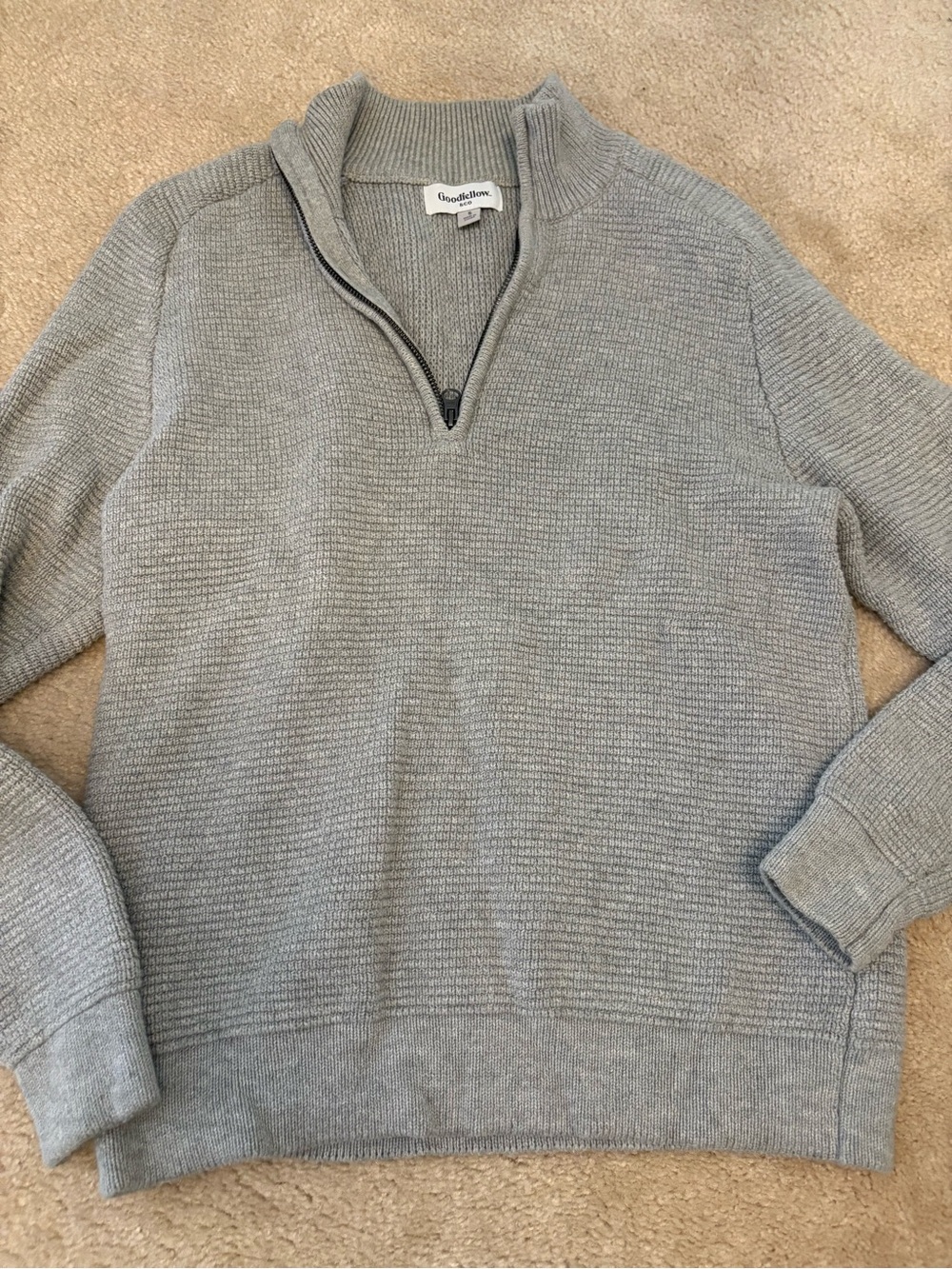 Goodfellow & Co Light Gray Half-Zip Knit Sweater